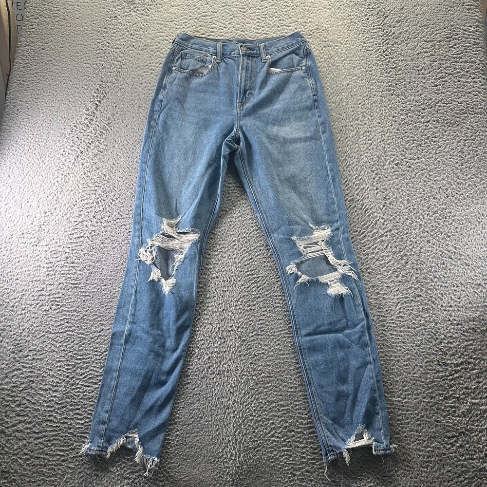 American Eagle Outfitters Jeans Womens 4 Blue Cotton Denim Skinny Leg Distressed